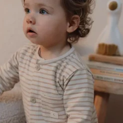 Eendelige pyjama - Zand - Gestreept