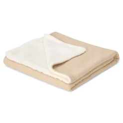 Gebreid ledikantdeken - Fleece - Beige - Essentials