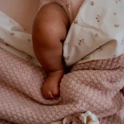 Gebreid ledikantdeken - Fleece - Roze - Essentials