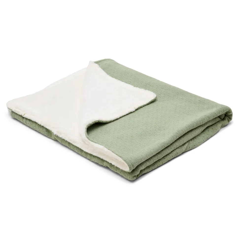 Gebreid wiegdeken - Fleece – Groen – Essentials