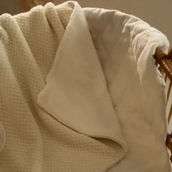 Gebreid wiegdeken - Fleece – Wit – Essentials