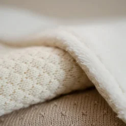Gebreid wiegdeken - Fleece – Wit – Essentials