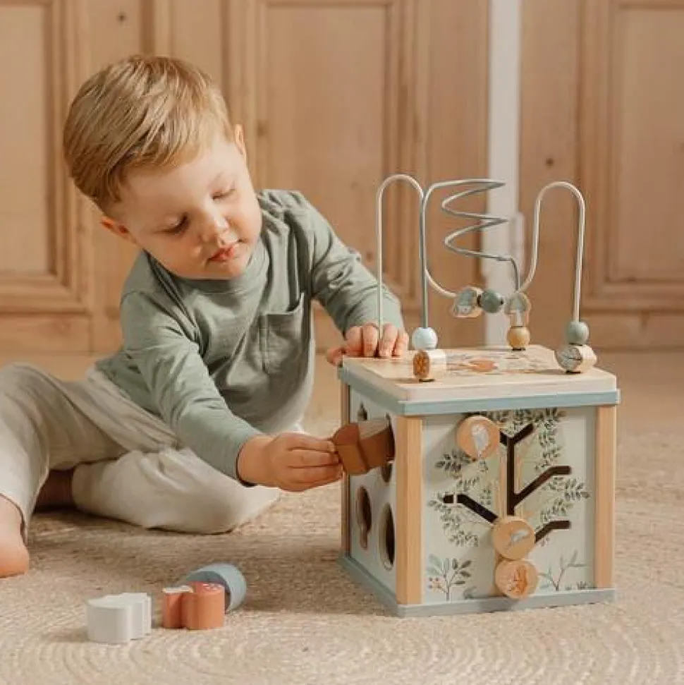 Houten activiteitenkubus - Blauw - Forest Friends