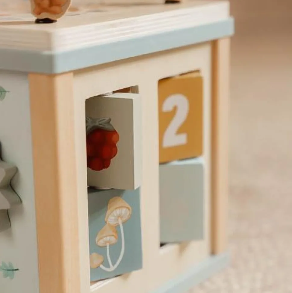 Houten activiteitenkubus - Blauw - Forest Friends