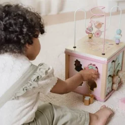 Houten activiteitenkubus - Roze - Fairy Garden