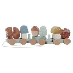 Houten Blokkentrein - Blauw - Forest Friends