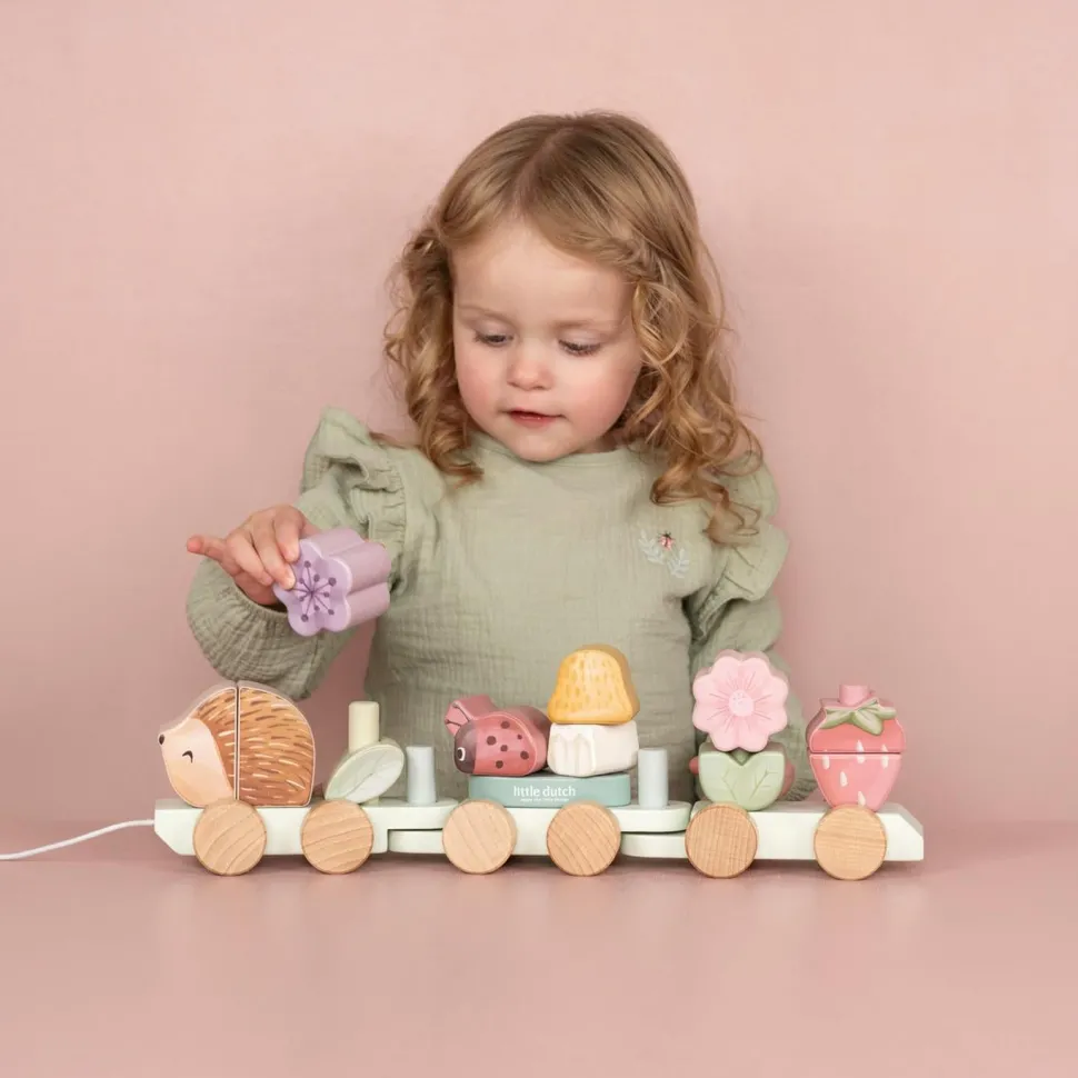 Houten Blokkentrein - Roze - Fairy Garden