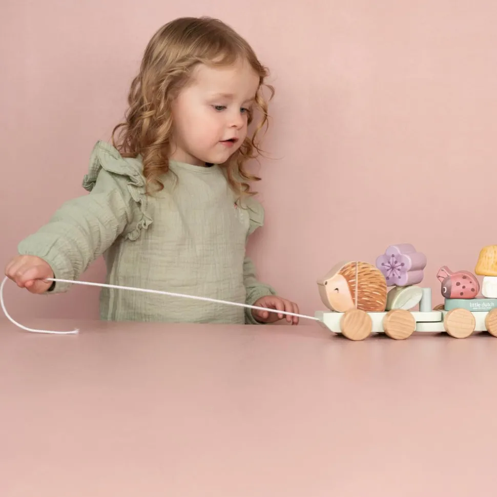 Houten Blokkentrein - Roze - Fairy Garden