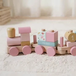 Houten Blokkentrein - Roze - Fairy Garden