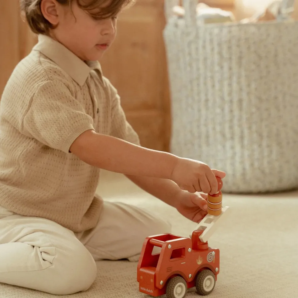 Houten brandweerwagen – Rood – Essentials