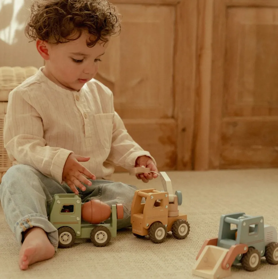 Houten bulldozer – Blauw – Essentials