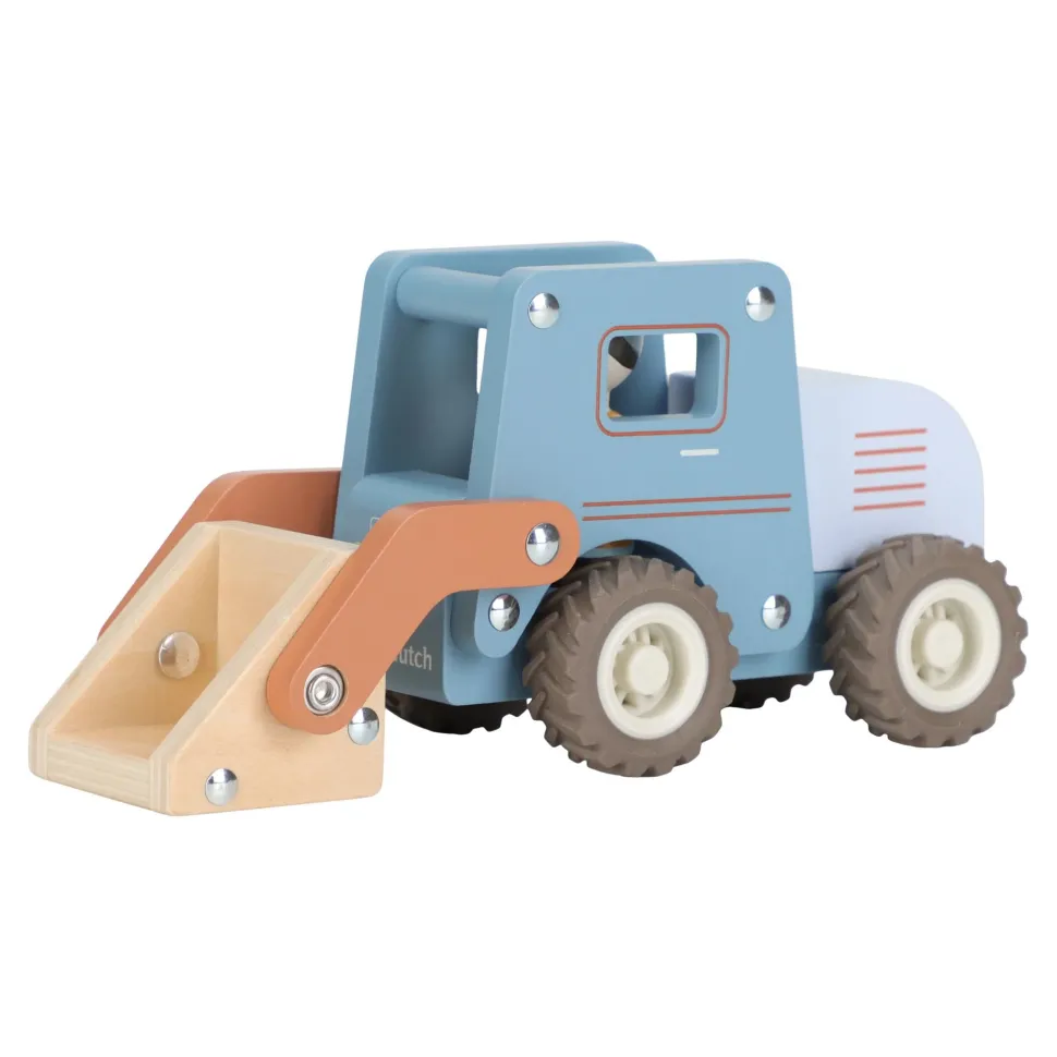 Houten bulldozer – Blauw – Essentials