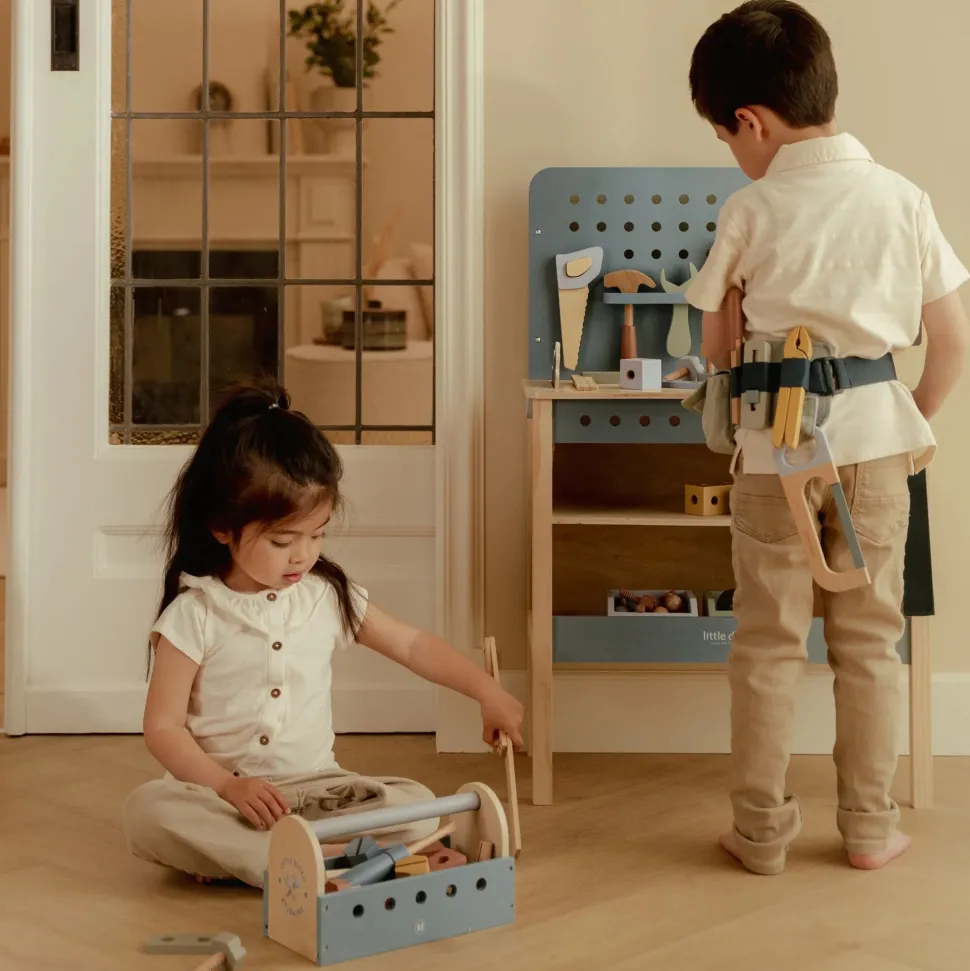 Houten gereedschapskist - Blauw - Essentials