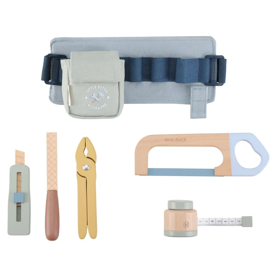 Houten gereedschapsriem - Blauw - Essentials