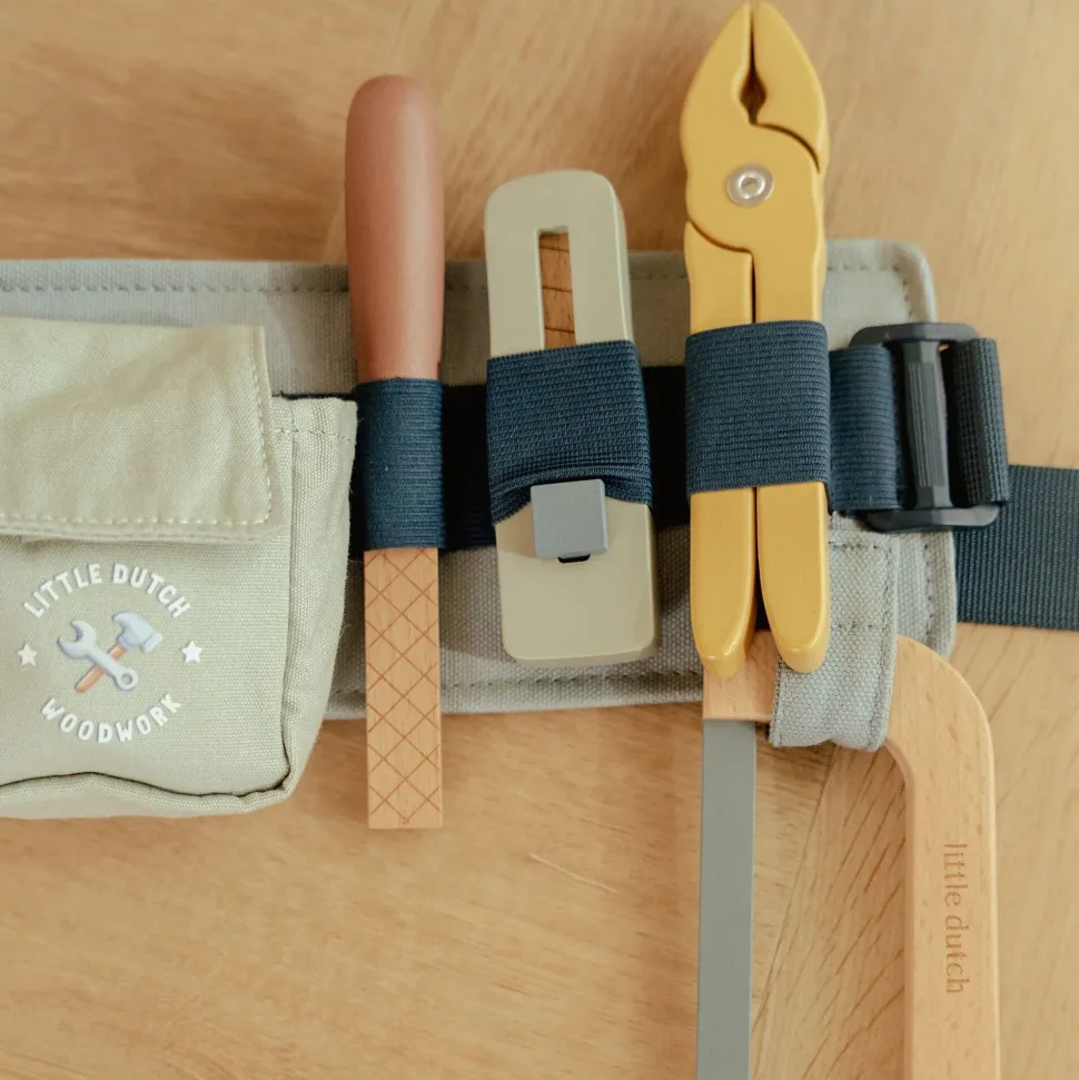 Houten gereedschapsriem - Blauw - Essentials
