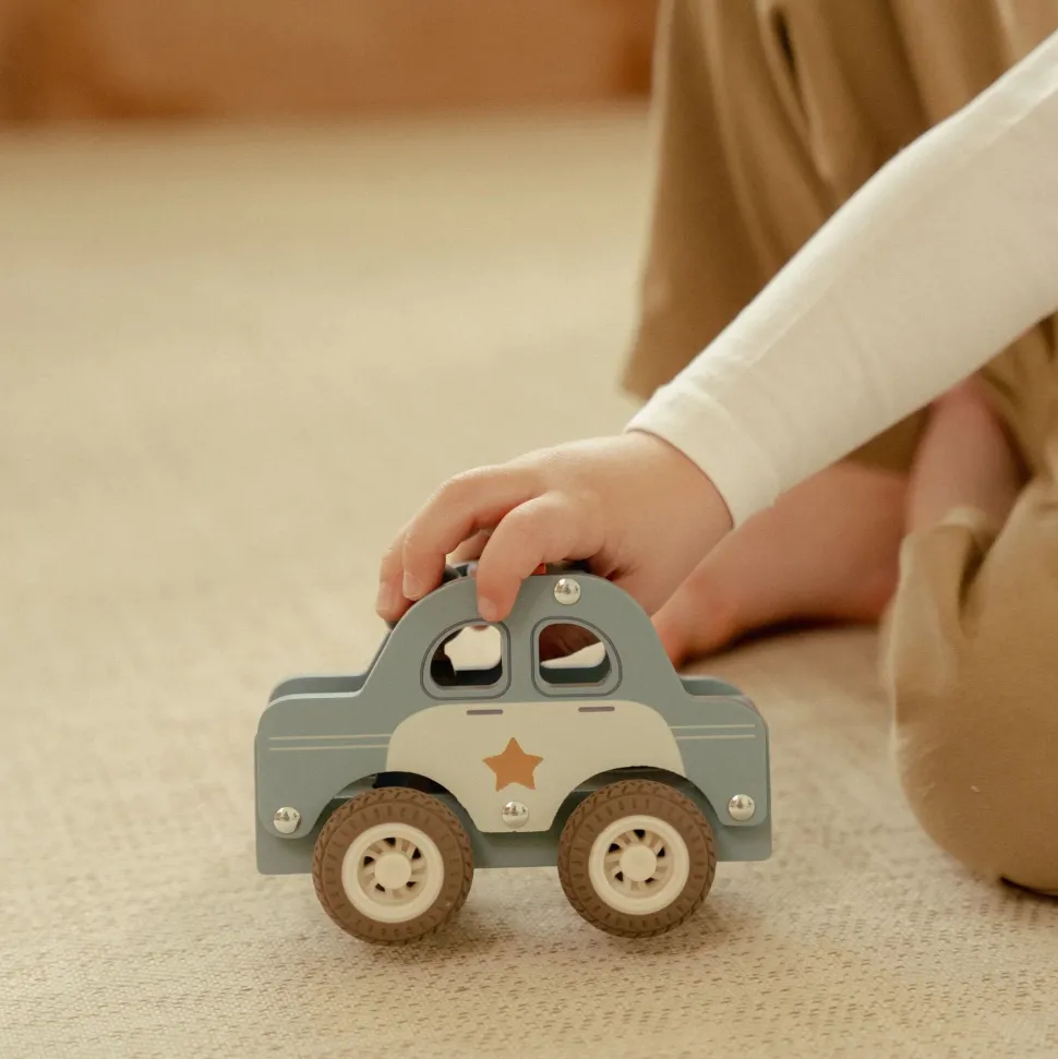 Houten politiewagen – Blauw – Essentials