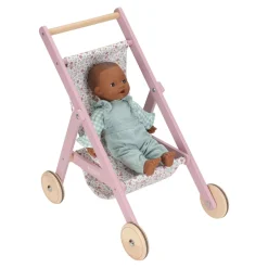 Houten poppenbuggy - Roze - Essentials