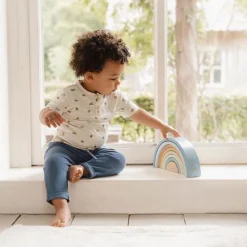 Houten Stapelregenboog - Blauw - Forest Friends