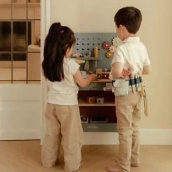 Houten werkbank - Blauw