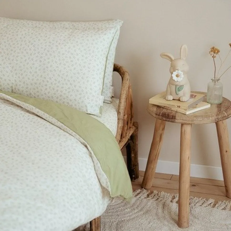 Junior dekbedovertrek - Groen - Essentials - Blueberry Leaves