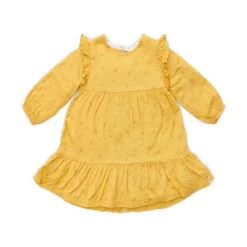Jurk lange mouw - Geel - Little Farm