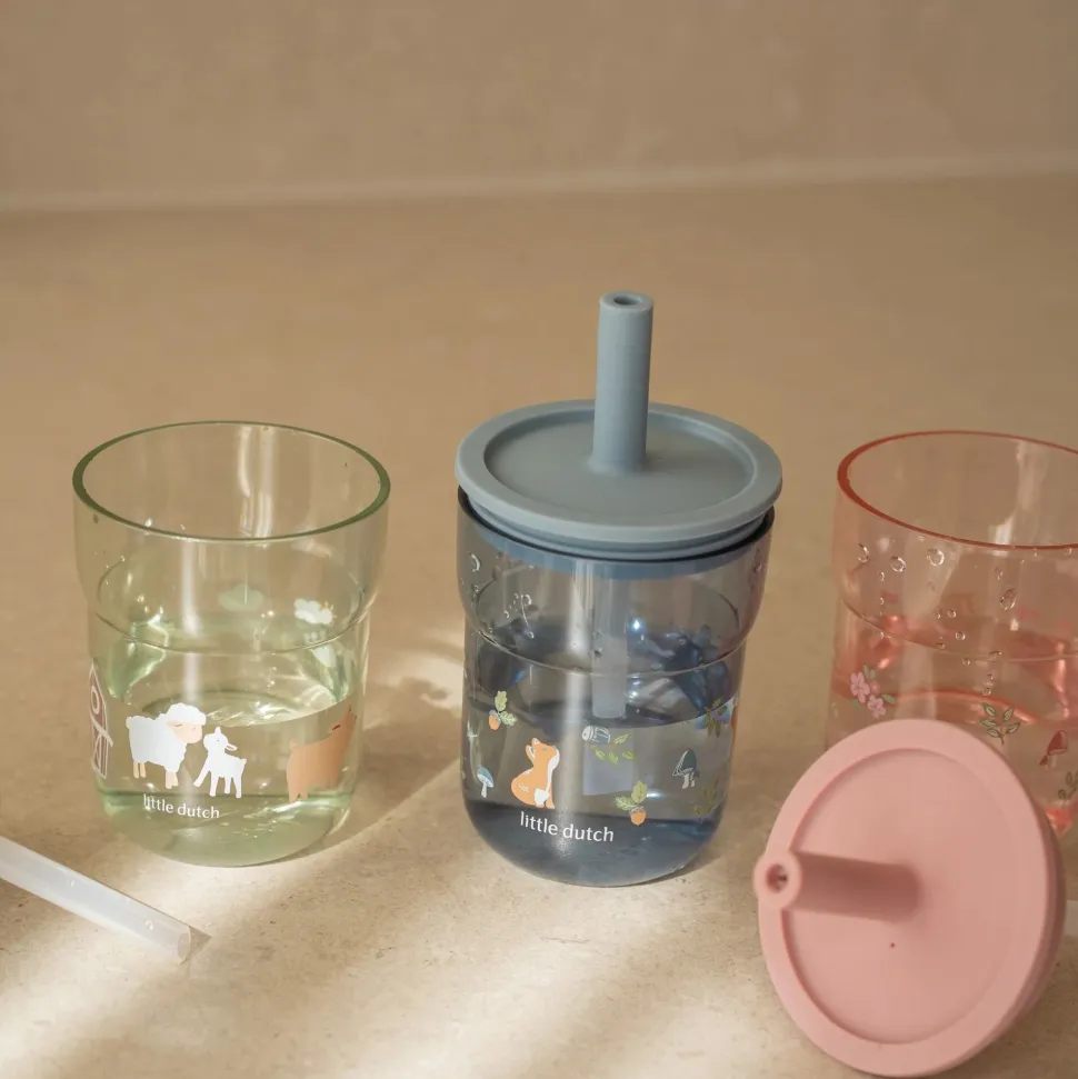 Kinderglas 250 ml Met Rietje Forest Friends