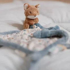 Knuffeldoekje print Vos - Blauw - Forest Friends