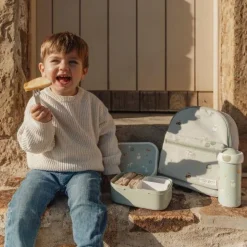 Lunchset - Schoolbeker en lunchbox - Groen - Little Farm