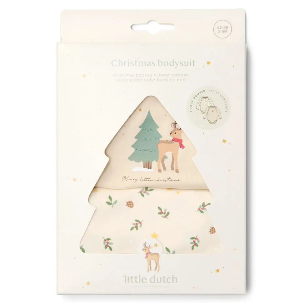 2-pack kerst romper lange mouw – Beige