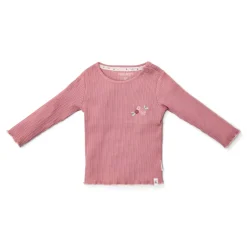 Rib Shirt lange mouw - Roze - Fairy Garden
