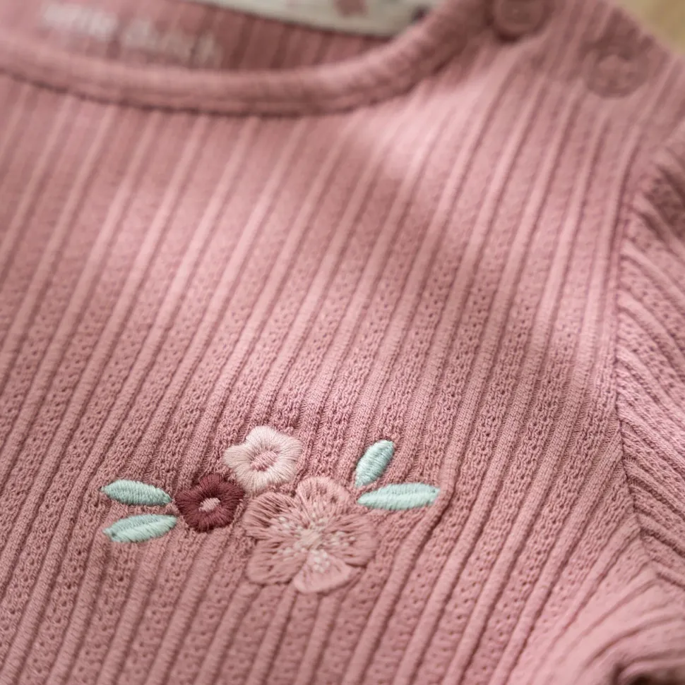 Rib Shirt lange mouw - Roze - Fairy Garden