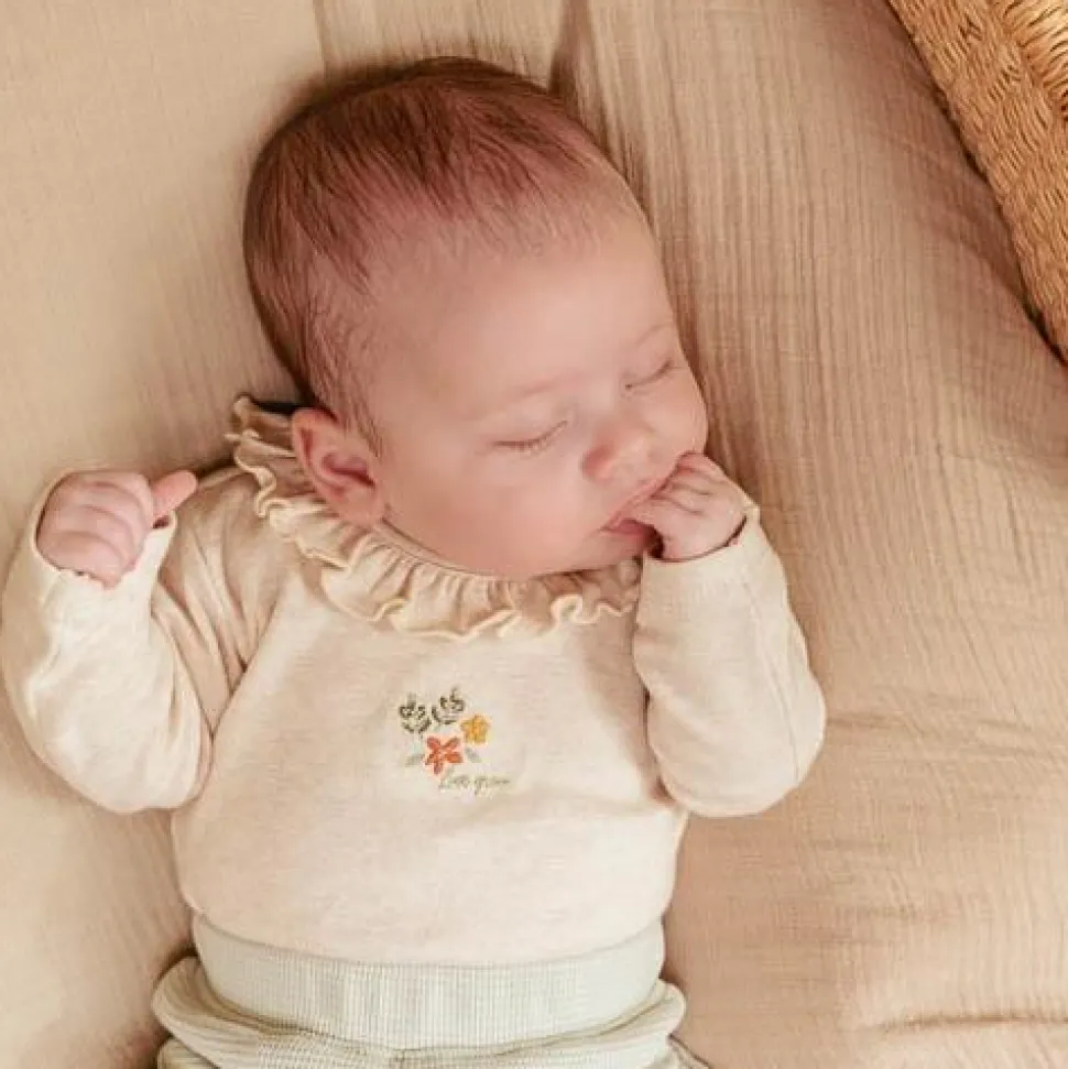 Romper lange mouw - Zand - Little Farm - Opdruk