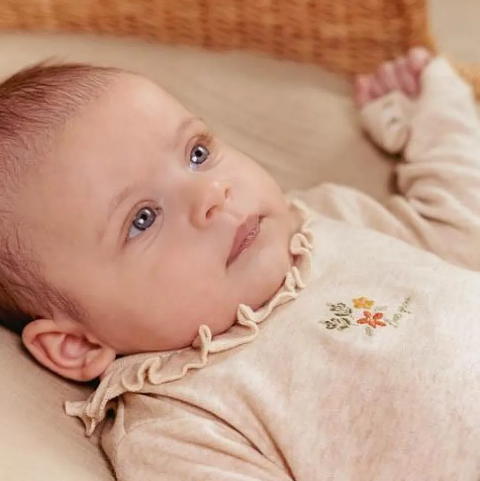 Romper lange mouw - Zand - Little Farm - Opdruk