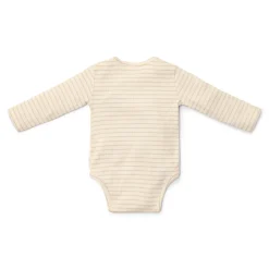 Romper overslag lange mouw - Beige - Newborn Naturals - Stripe