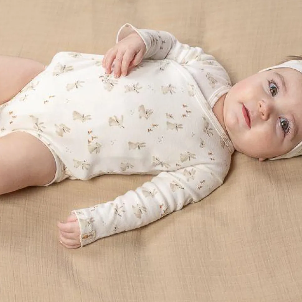 Romper overslag lange mouw - Wit - Newborn Naturals - Baby Bunny