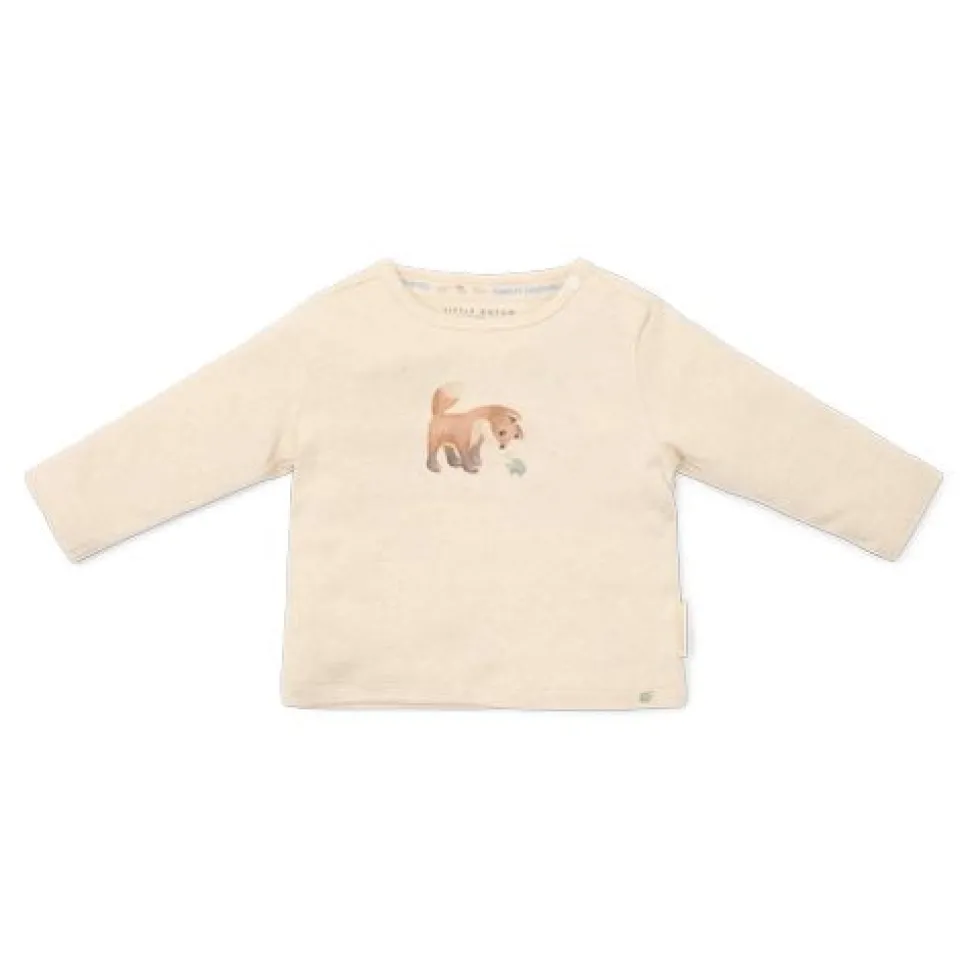 Shirt lange mouw - Zand - Forest Friends - Vosje