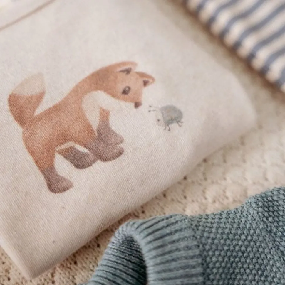 Shirt lange mouw - Zand - Forest Friends - Vosje