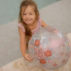 Strandbal 3D Figuur Pink Flowers