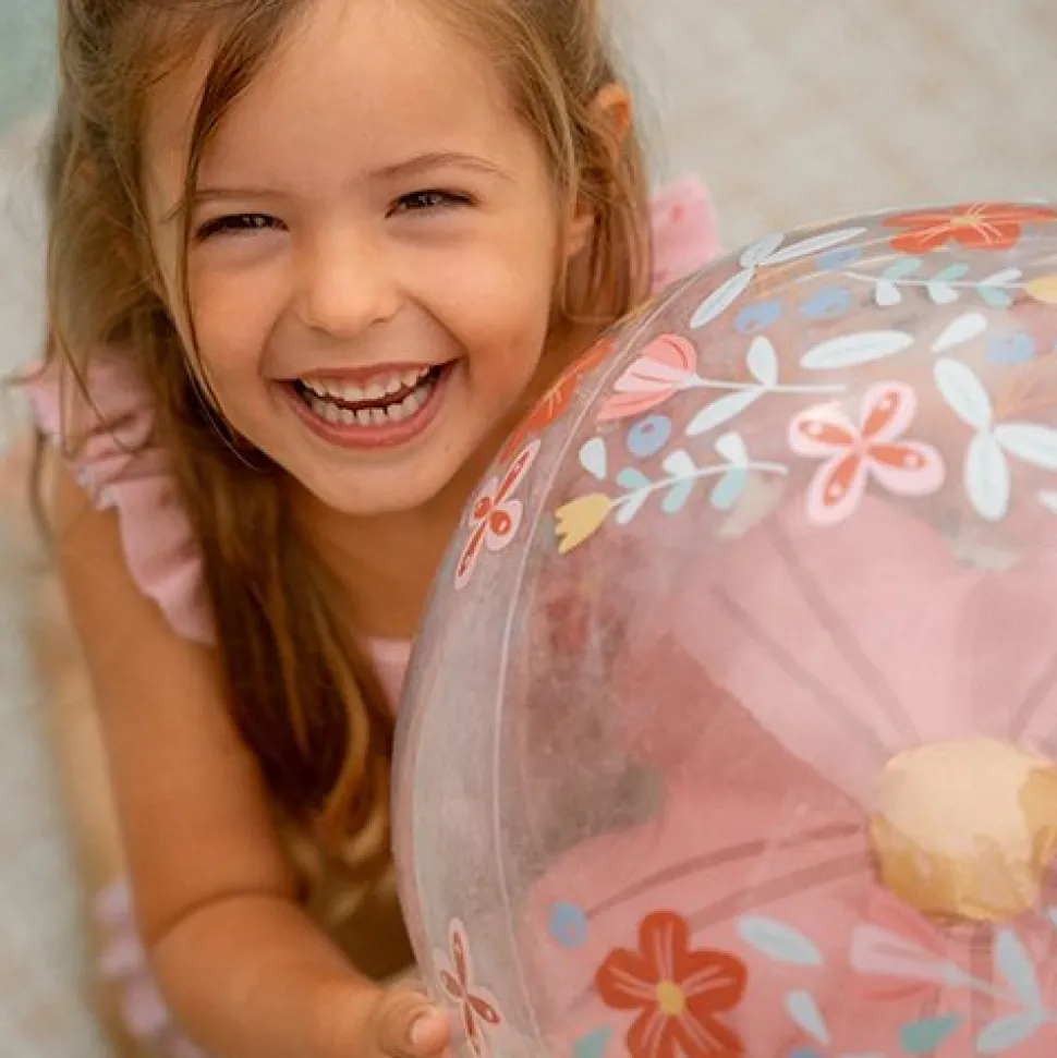 Strandbal 3D Figuur Pink Flowers