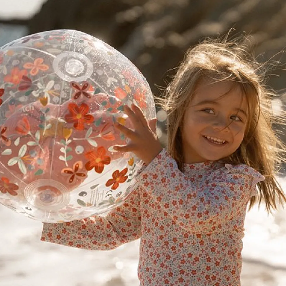 Strandbal 3D Figuur Pink Flowers