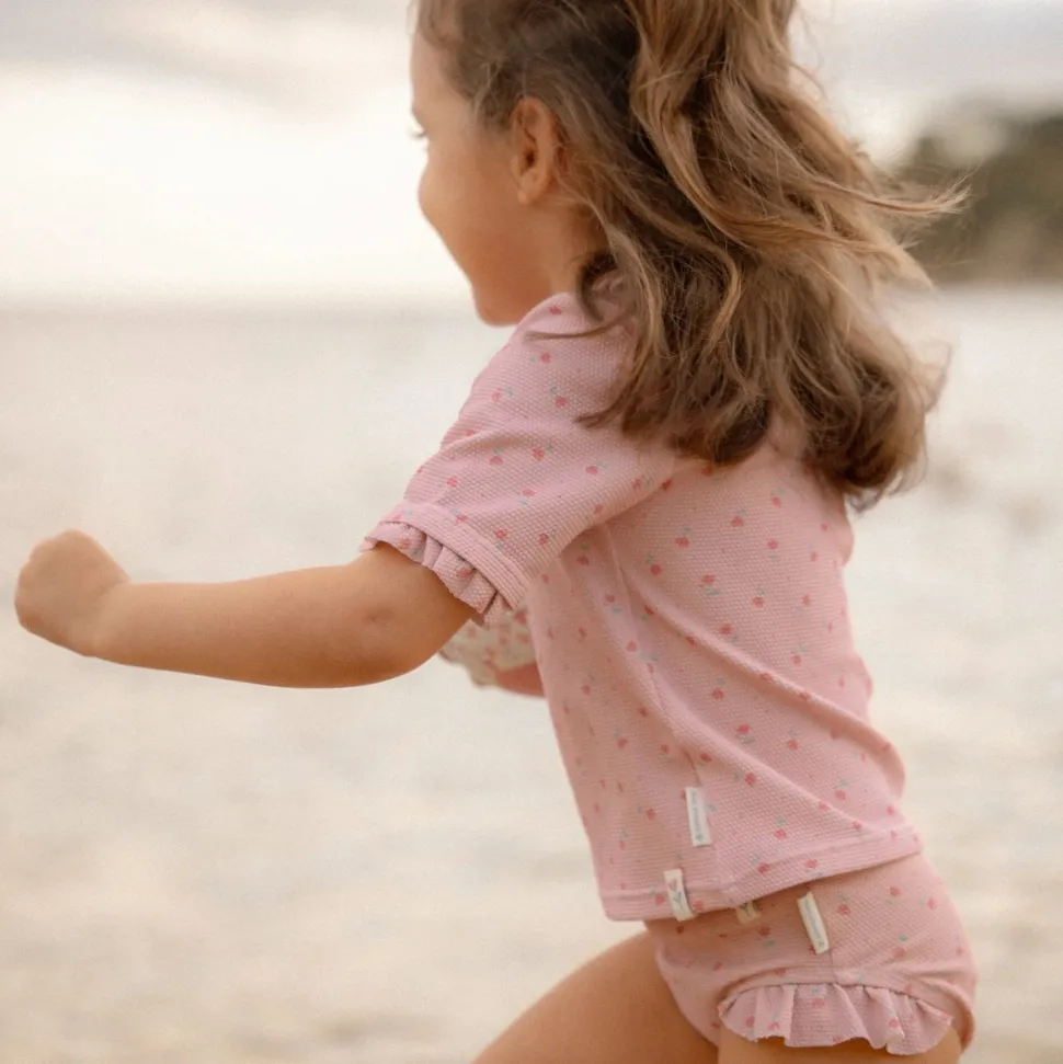 Zwemshirt korte mouw - Lichtroze - Sunny Flowers