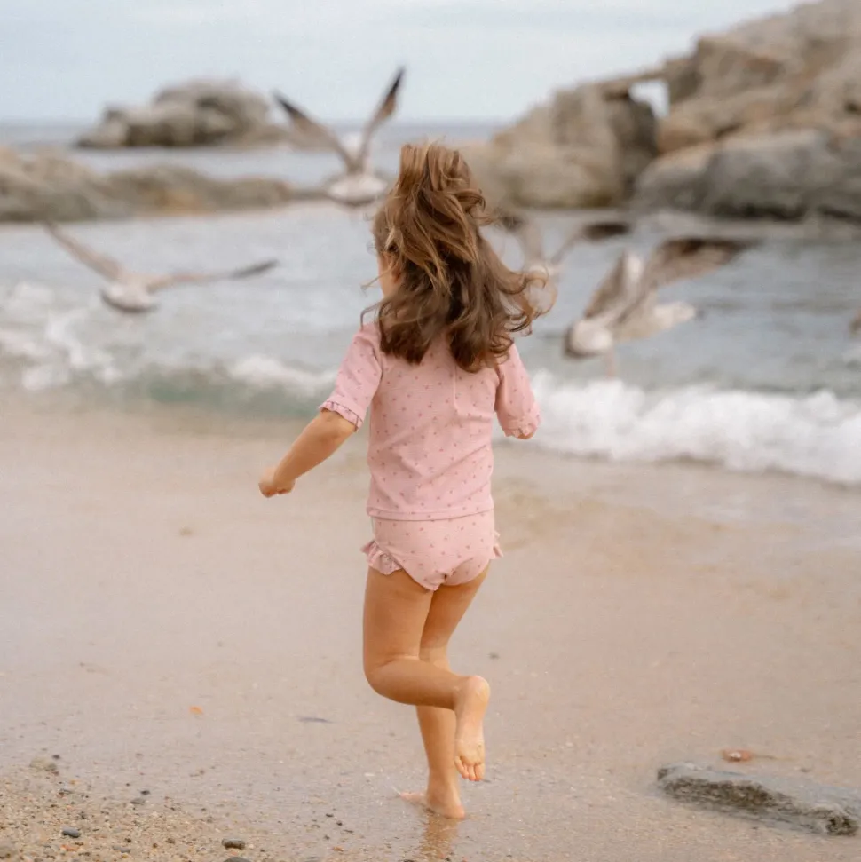 Zwemshirt korte mouw - Lichtroze - Sunny Flowers